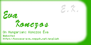 eva konczos business card