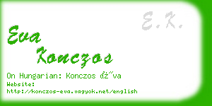 eva konczos business card